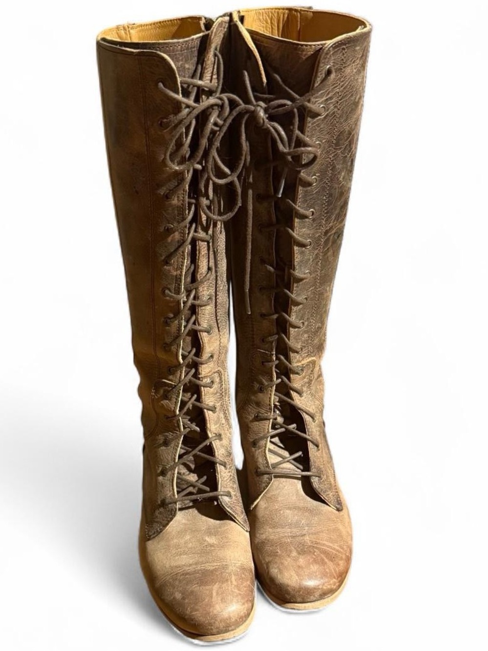 Tall Brown Leather Boots Size 7 John Fluevog Radio KCRW